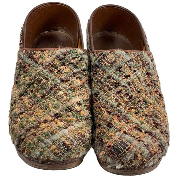 Sanita Danish Woven Green Tweed Nursing Work Clogs Women's Size 41 - Picture 2 of 10